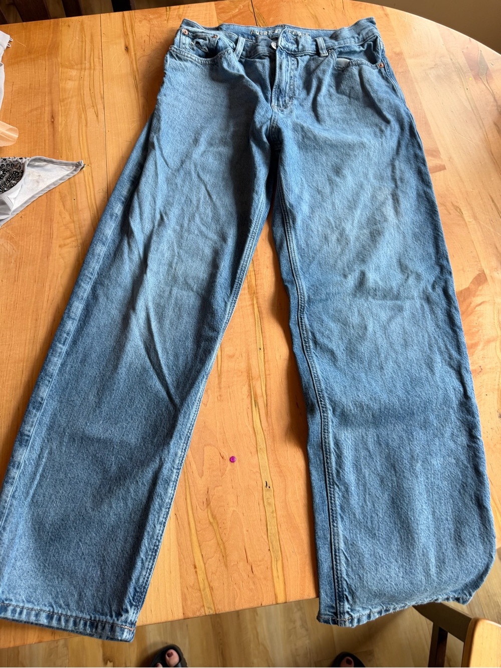 American Eagle Outfitters Women's Light Blue Boyfriend Jeans